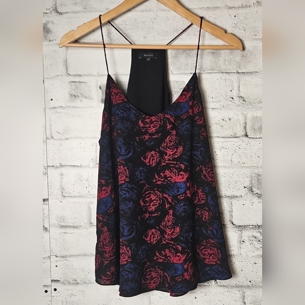 RW&CO Floral Racerback Camisole  - Flowy Lightweight Tank Top Size L
